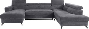 Places of Style Zithoek Casagrande incl. verstelbare hoofdsteun naar keuze met slaapfunctie en bedkist ook met aqua clean-bekleding