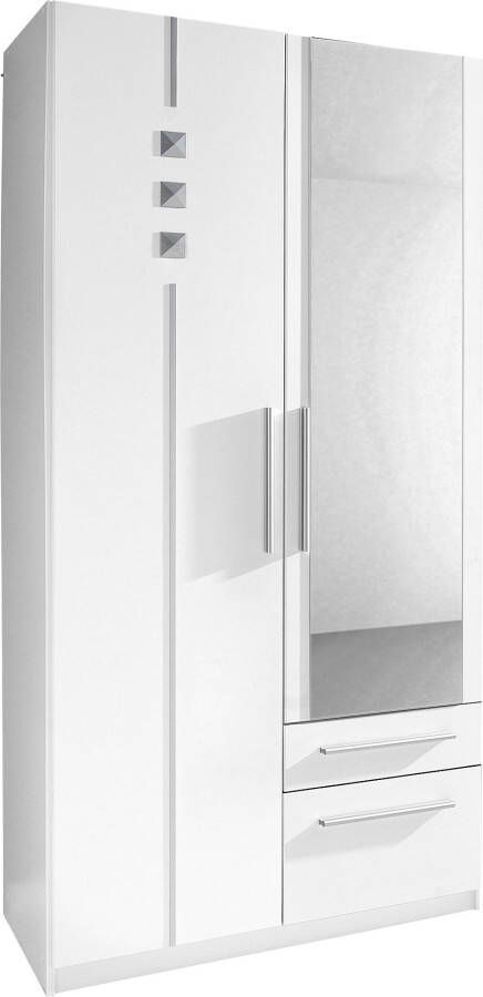 Priess Kledingkast 1- tot 5-deurs met zilverkleurige applicaties