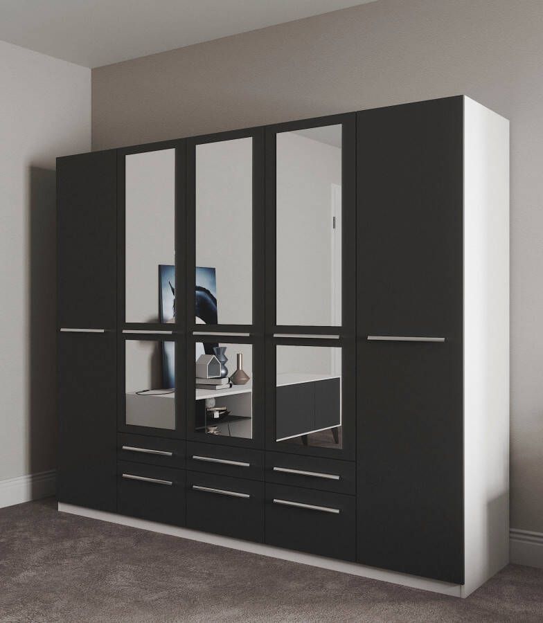 Priess Kledingkast Kast garderobe waskast Barcelona in 5 breedtes veel opbergruimte ruime lades met spiegel made in germany