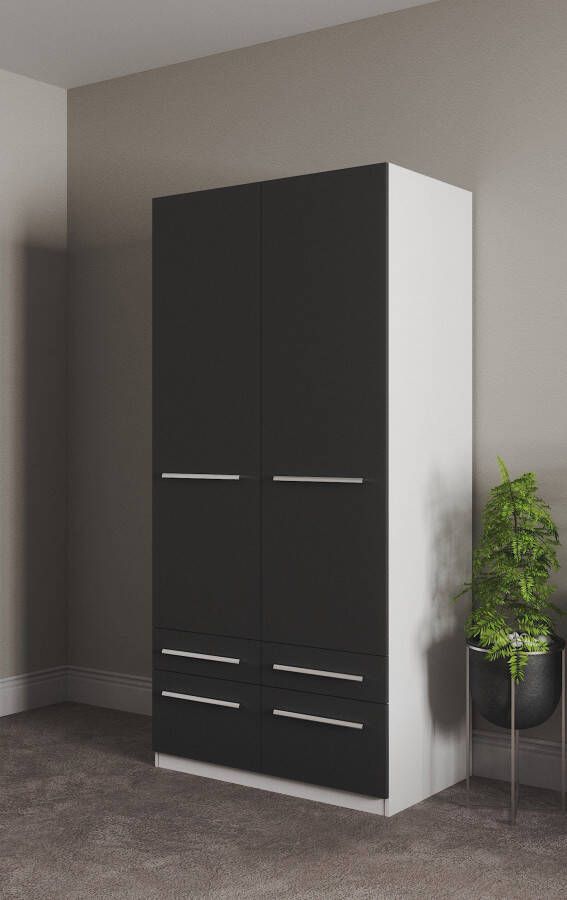 Priess Kledingkast Kast garderobe waskast Barcelona in 5 breedtes veel opbergruimte ruime lades met spiegel made in germany