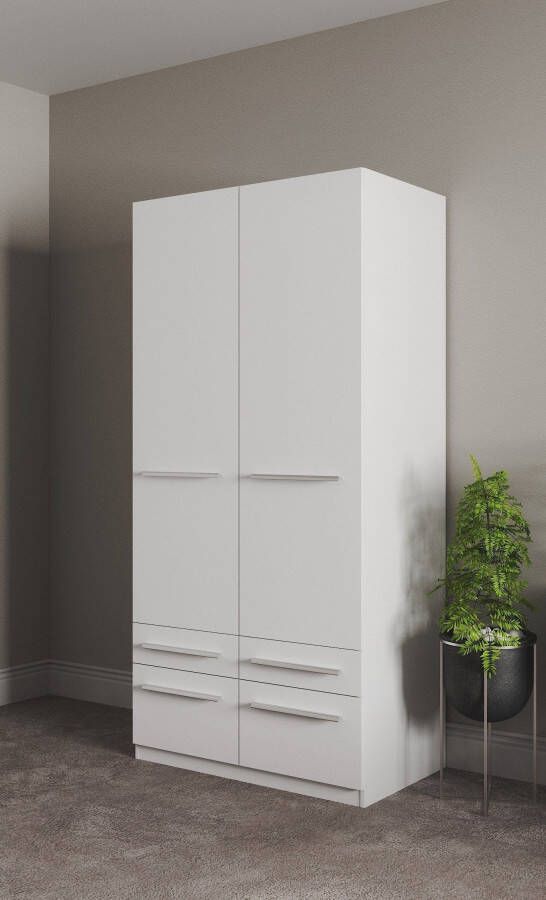 Priess Kledingkast Kast garderobe waskast Barcelona in 5 breedtes veel opbergruimte ruime lades met spiegel made in germany