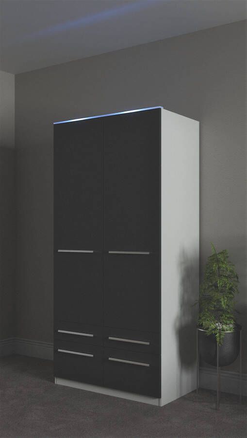 Priess Kledingkast Kast garderobe waskast Barcelona in 5 breedtes veel opbergruimte ruime lades met spiegel made in germany