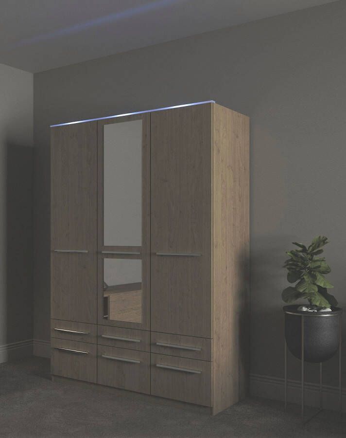 Priess Kledingkast Kast garderobe waskast Barcelona in 5 breedtes veel opbergruimte ruime lades met spiegel made in germany