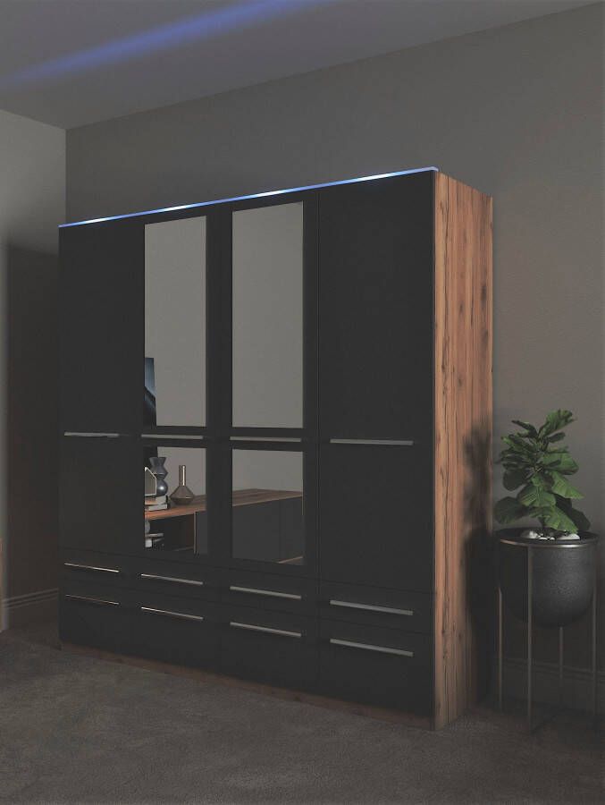 Priess Kledingkast Kast garderobe waskast Barcelona in 5 breedtes veel opbergruimte ruime lades met spiegel made in germany