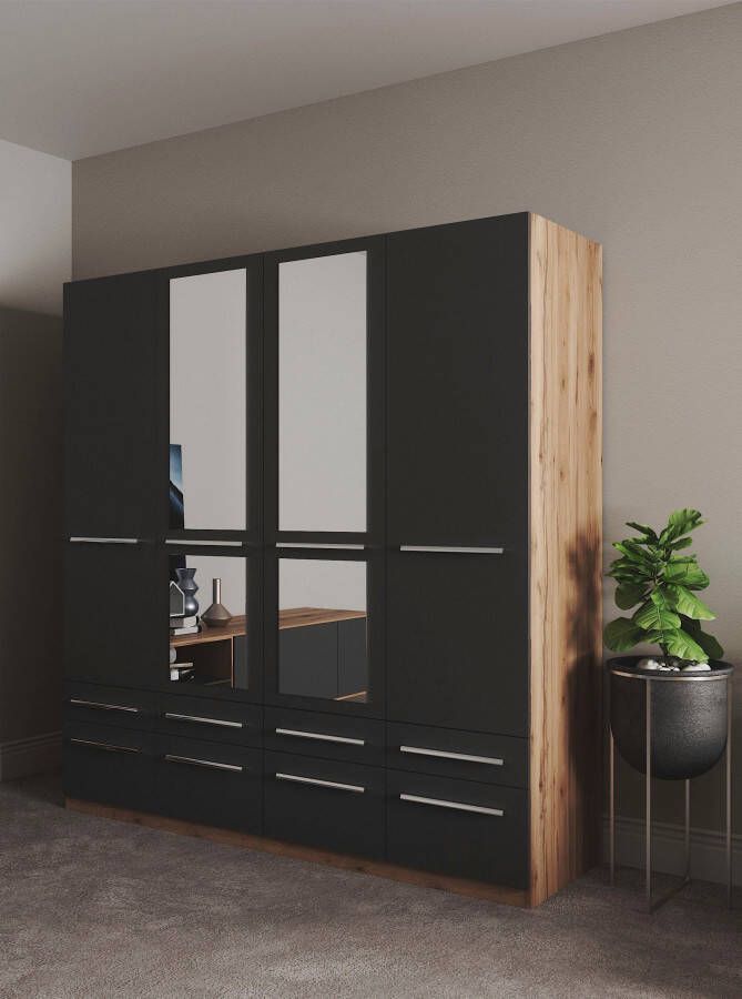 Priess Kledingkast Kast garderobe waskast Barcelona in 5 breedtes veel opbergruimte ruime lades met spiegel made in germany