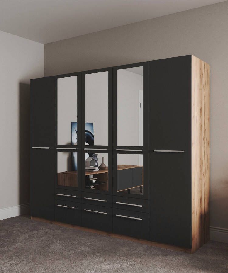 Priess Kledingkast Kast garderobe waskast Barcelona in 5 breedtes veel opbergruimte ruime lades met spiegel made in germany