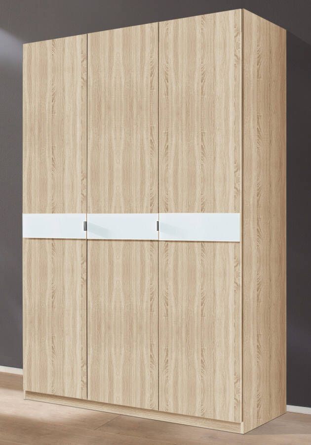 Priess Kledingkast Draai-deur kast kledingkast slaapkamerkast Madrid met gekleurde glasplaat uitbreidbaar met kastopzet madrid