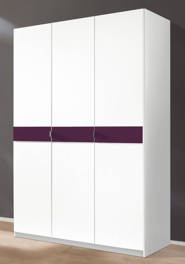 Priess Kledingkast Draai-deur kast kledingkast slaapkamerkast Madrid met gekleurde glasplaat uitbreidbaar met kastopzet madrid