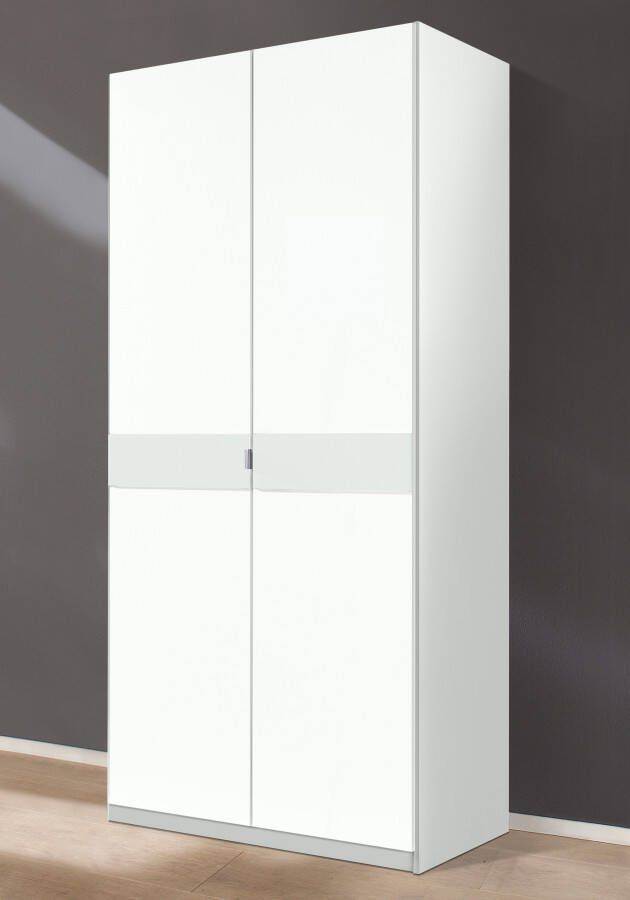 Priess Kledingkast Draai-deur kast kledingkast slaapkamerkast Madrid met gekleurde glasplaat uitbreidbaar met kastopzet madrid