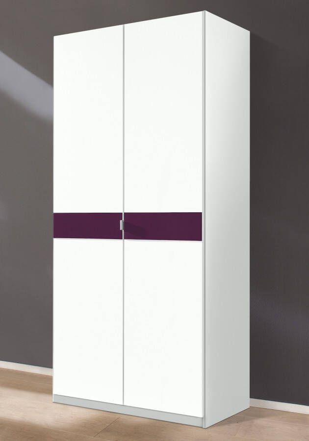 Priess Kledingkast Draai-deur kast kledingkast slaapkamerkast Madrid met gekleurde glasplaat uitbreidbaar met kastopzet madrid