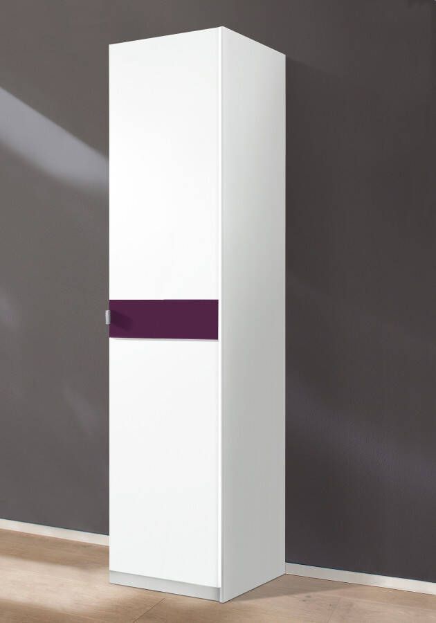 Priess Kledingkast Draai-deur kast kledingkast slaapkamerkast Madrid met gekleurde glasplaat uitbreidbaar met kastopzet madrid