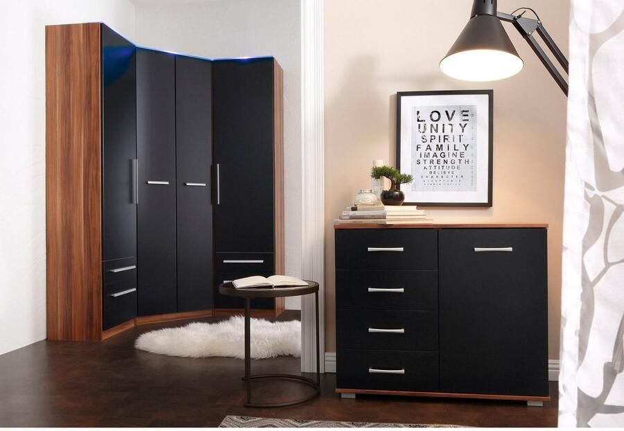 Priess Hoekkledingkast Barcelona kledingkast hoekoplossing ruimtewonder