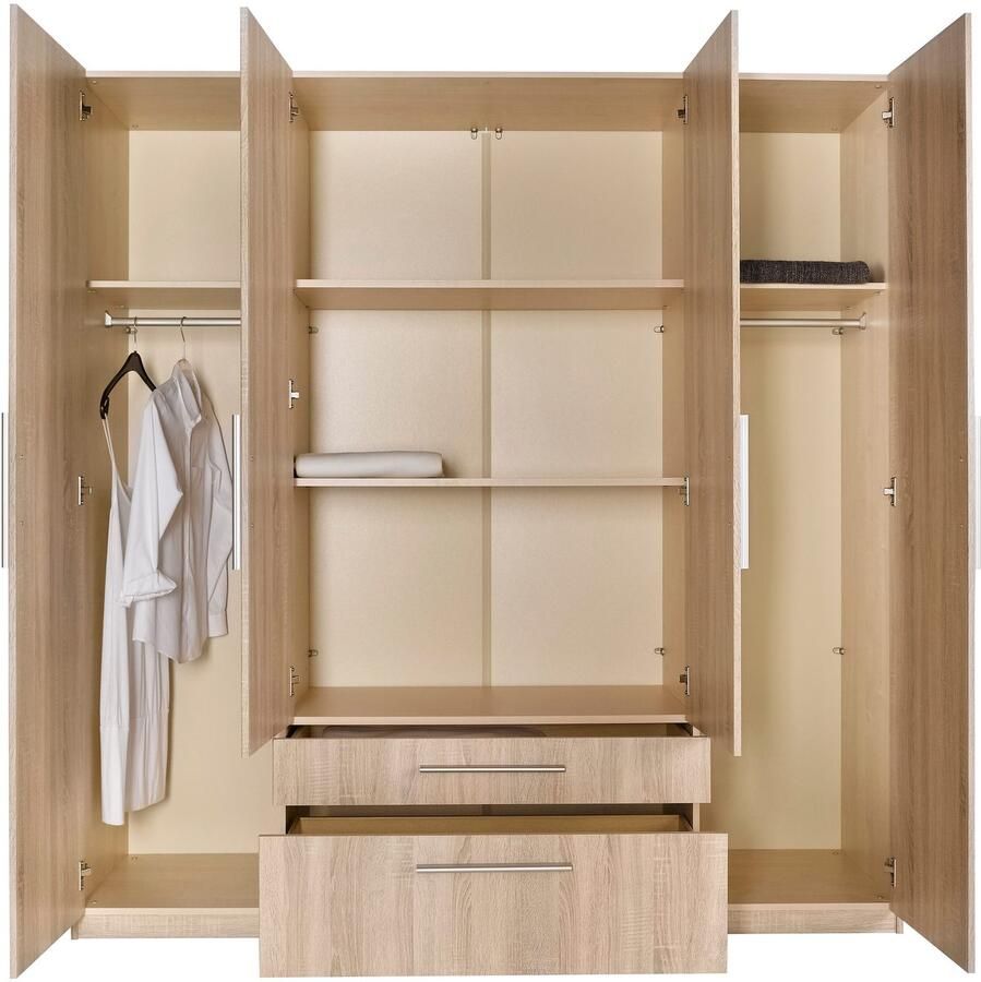 Priess Kledingkast 1- tot 5-deurs met zilverkleurige applicaties