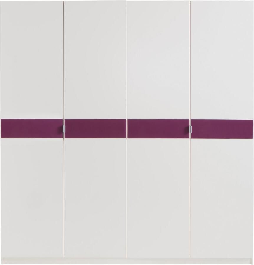 Priess Kledingkast Draai-deur kast kledingkast slaapkamerkast Madrid met gekleurde glasplaat uitbreidbaar met kastopzet madrid