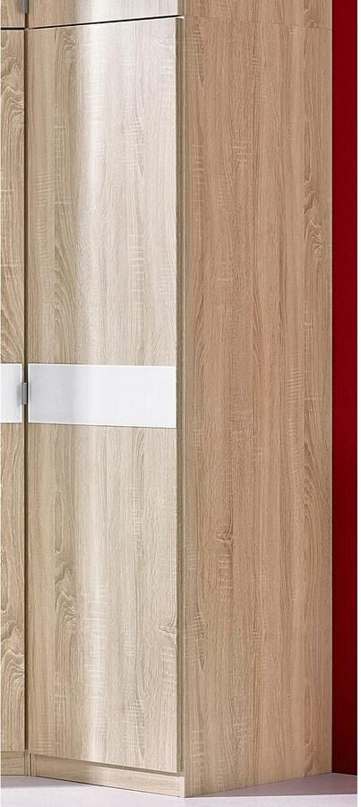 Priess Kledingkast Draai-deur kast kledingkast slaapkamerkast Madrid met gekleurde glasplaat uitbreidbaar met kastopzet madrid