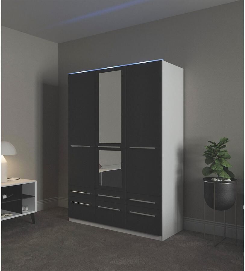 Priess Kledingkast Kast garderobe waskast Barcelona in 5 breedtes veel opbergruimte ruime lades met spiegel made in germany