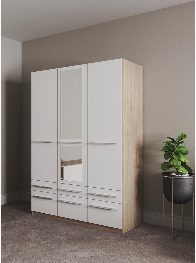 Priess Kledingkast Kast garderobe waskast Barcelona in 5 breedtes veel opbergruimte ruime lades met spiegel made in germany