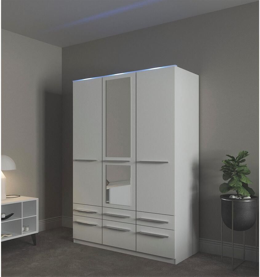 Priess Kledingkast Kast garderobe waskast Barcelona in 5 breedtes veel opbergruimte ruime lades met spiegel made in germany