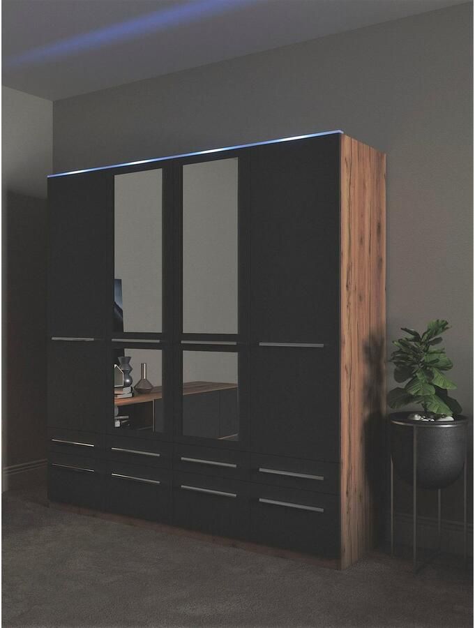 Priess Kledingkast Kast garderobe waskast Barcelona in 5 breedtes veel opbergruimte ruime lades met spiegel made in germany