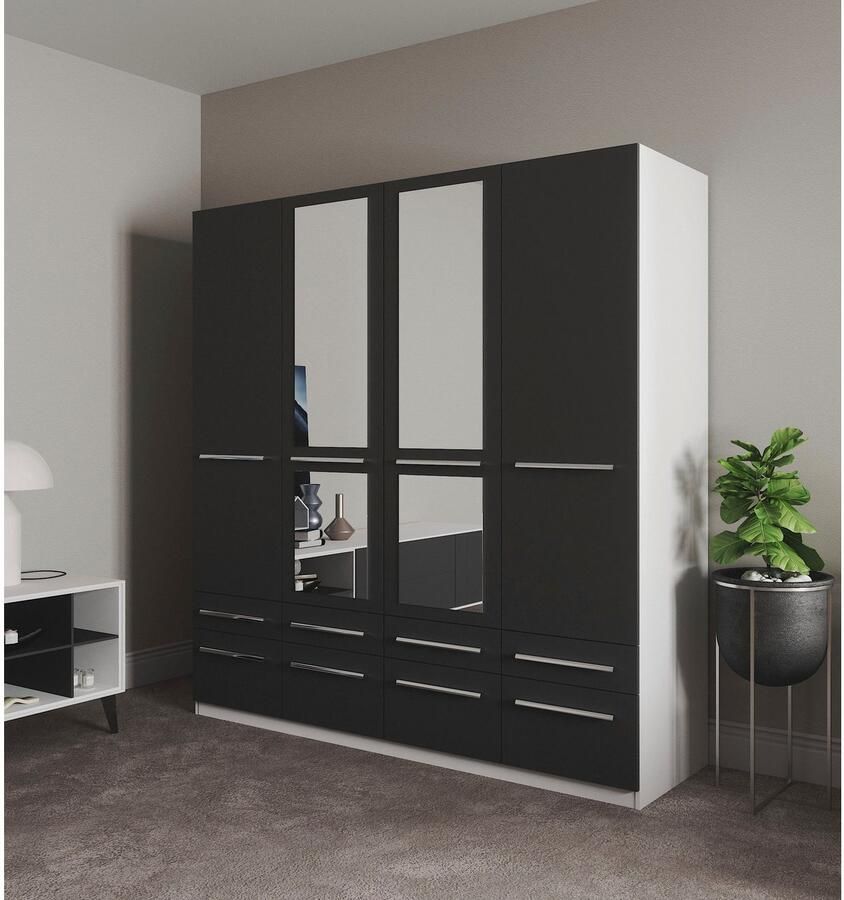 Priess Kledingkast Kast garderobe waskast Barcelona in 5 breedtes veel opbergruimte ruime lades met spiegel made in germany