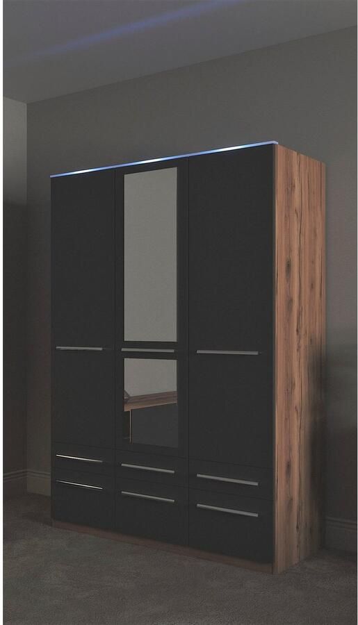 Priess Kledingkast Kast garderobe waskast Barcelona in 5 breedtes veel opbergruimte ruime lades met spiegel made in germany