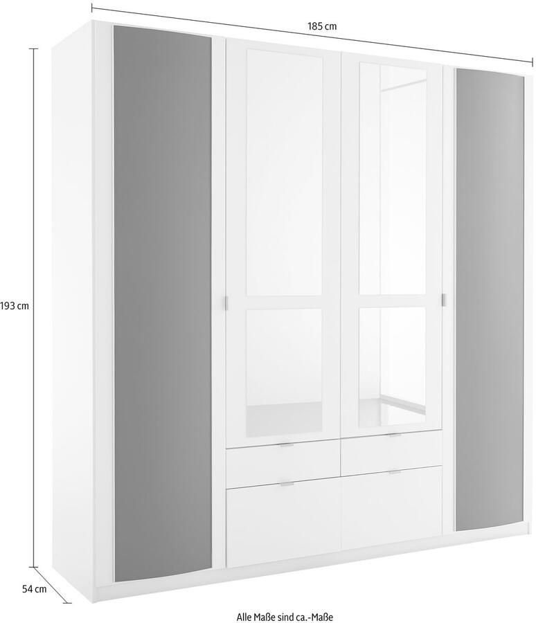 Priess Kledingkast met afgeronde elementen op de buitendeuren