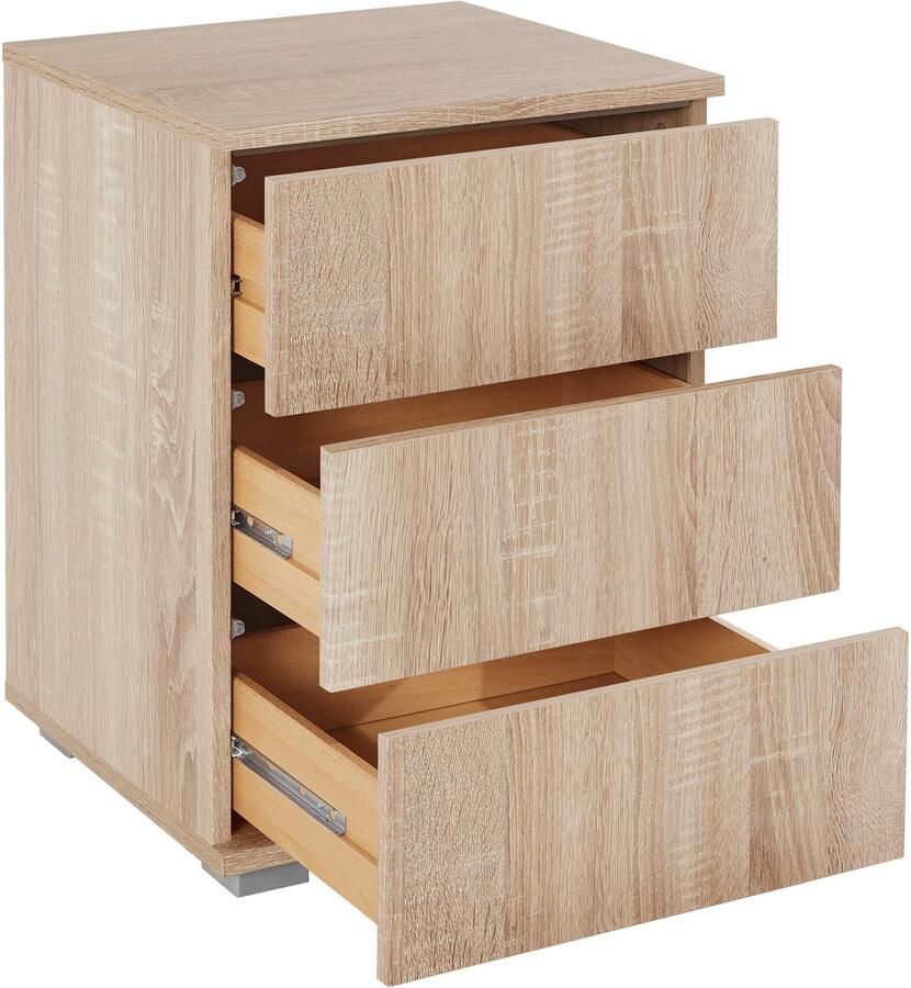 Priess Nachtkastje met ledverlichting en push-to-open