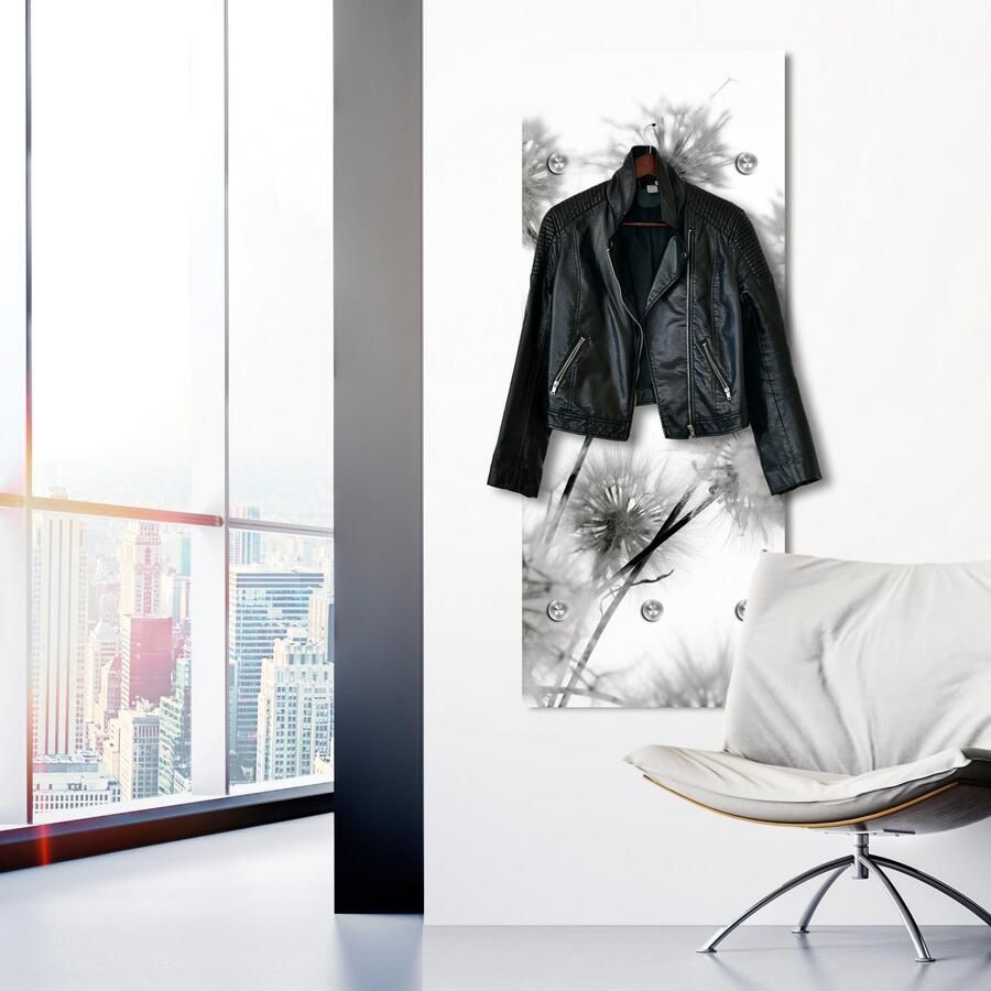 Queence Kapstok Bloem met 6 haken 50 x 120 cm