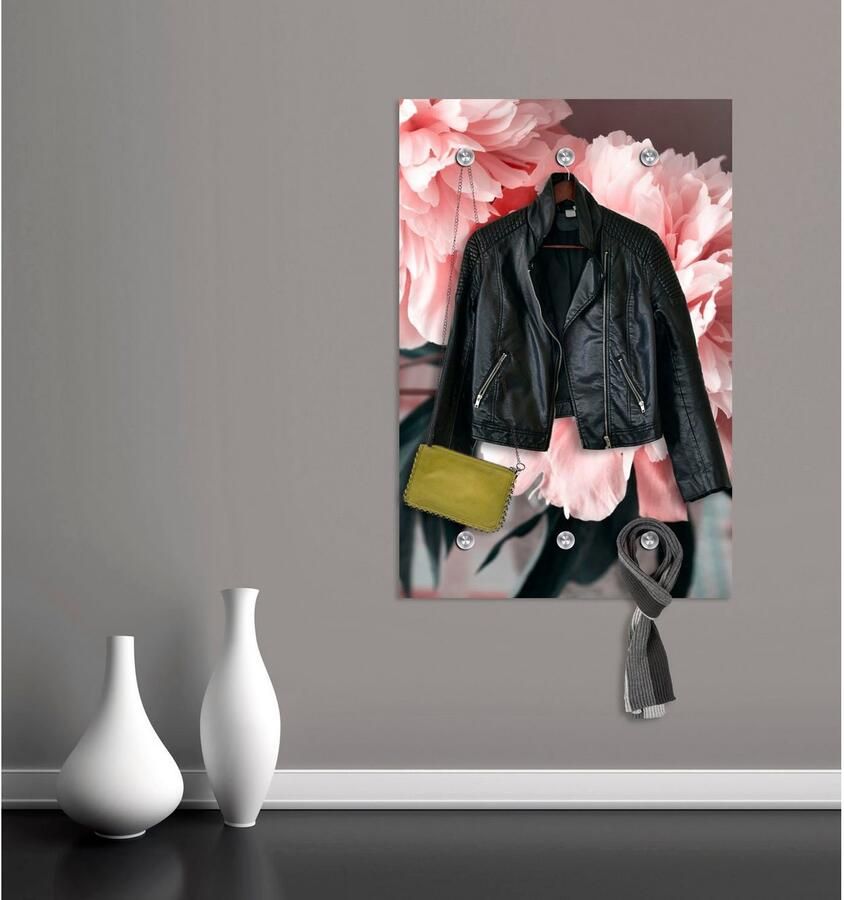 Queence Kapstok Bloem met 6 haken 80 x 120 cm