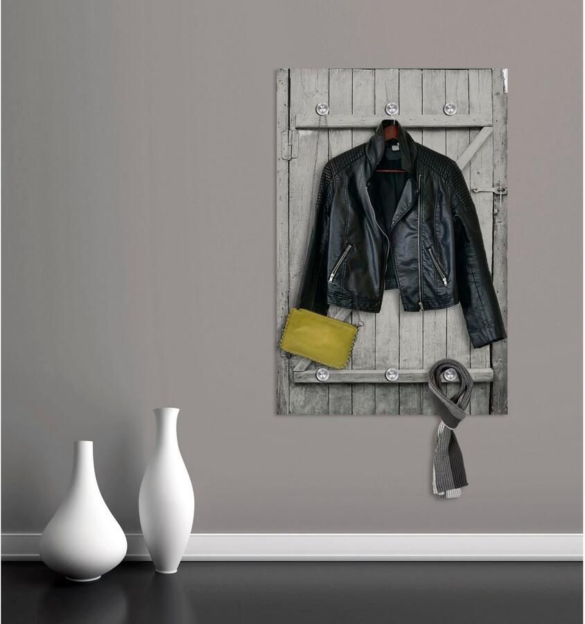 Queence Kapstok Houten deur met 6 haken 80 x 120 cm