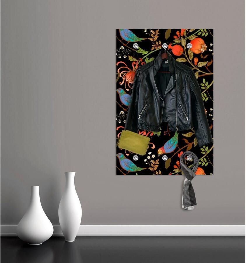 Queence Kapstok Junglekleur met 6 haken 80 x 120 cm