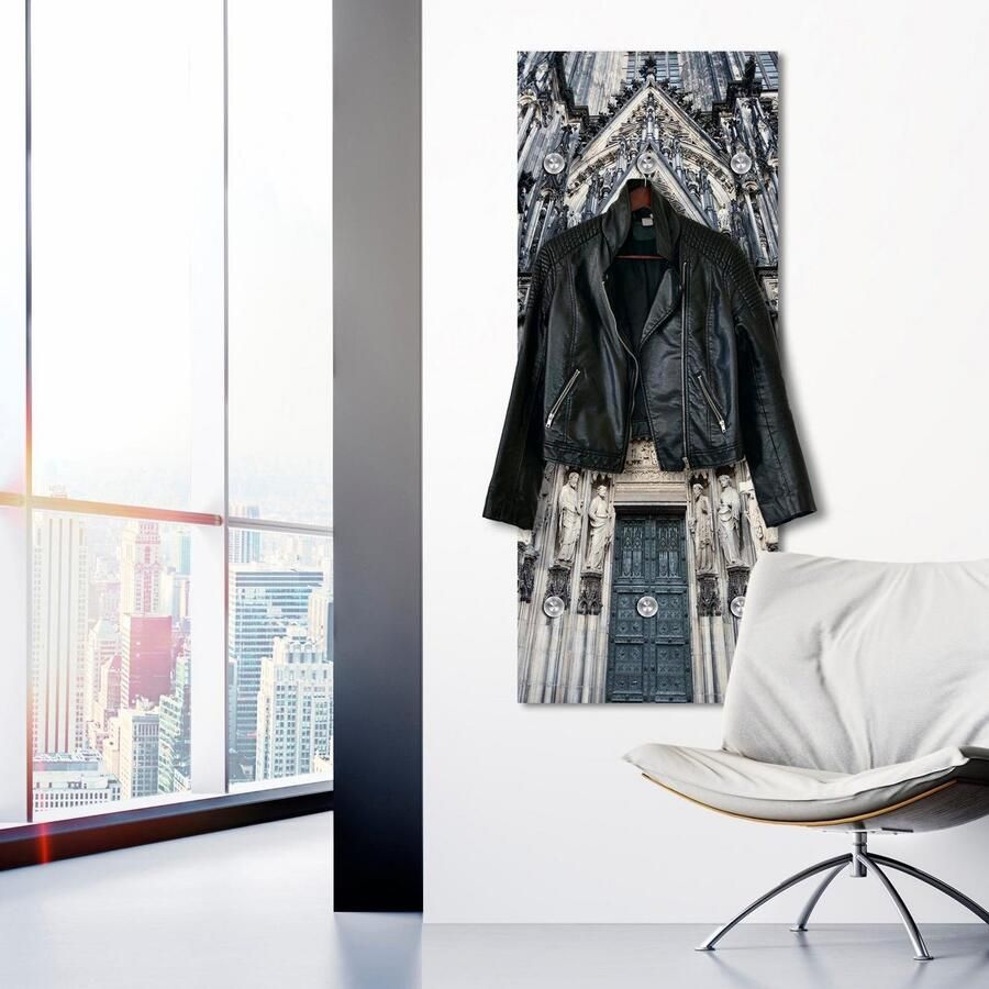 Queence Kapstok Kathedraal met 6 haken 50 x 120 cm