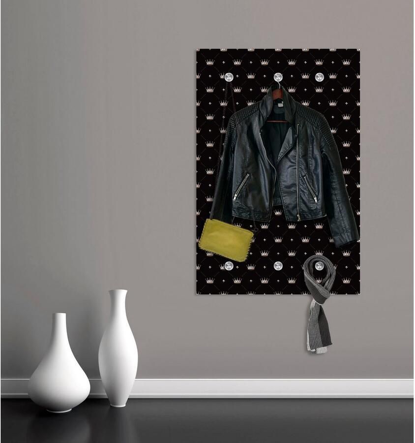 Queence Kapstok Kronen met 6 haken 80 x 120 cm