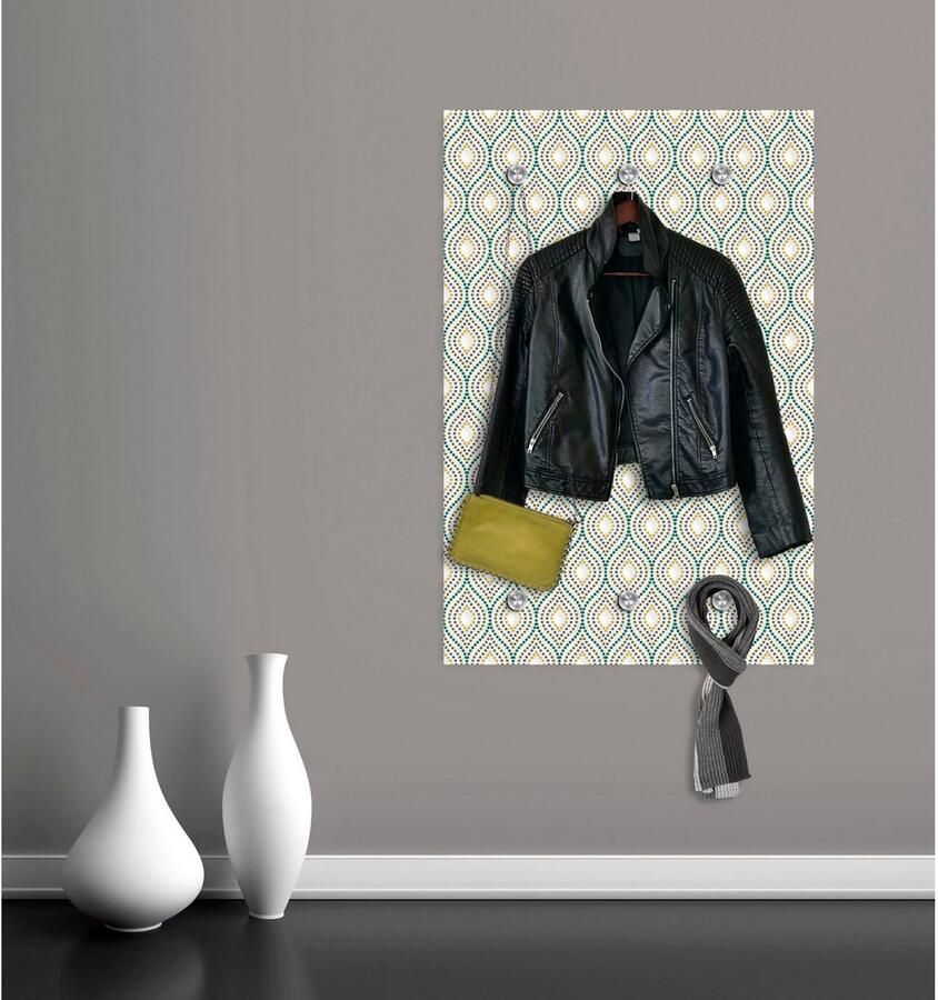 Queence Kapstok Motief met 6 haken 80 x 120 cm