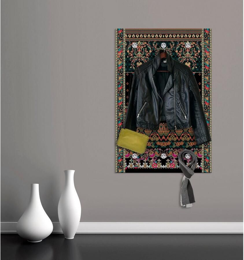 Queence Kapstok Oosters met 6 haken 80 x 120 cm