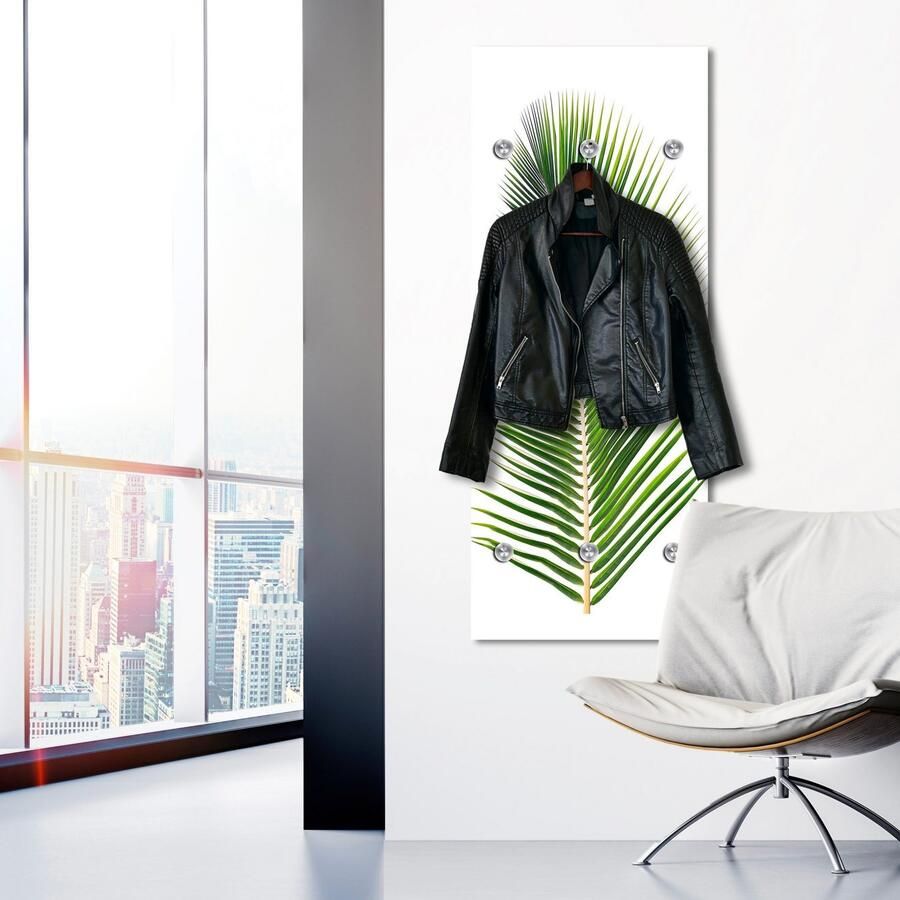 Queence Kapstok Palm met 6 haken 50 x 120 cm