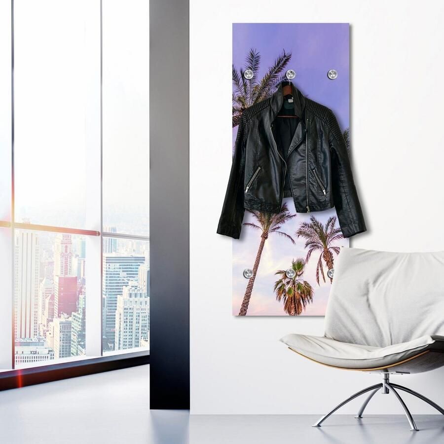 Queence Kapstok Palmen en hemel Wandgarderobe garderobe ruimtebesparend zomer