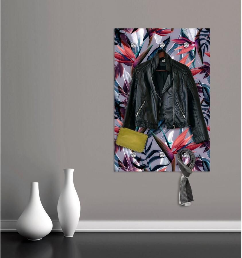 Queence Kapstok Planten met 6 haken 80 x 120 cm