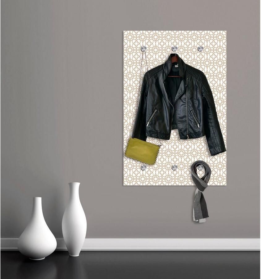 Queence Kapstok Ringen met 6 haken 80 x 120 cm