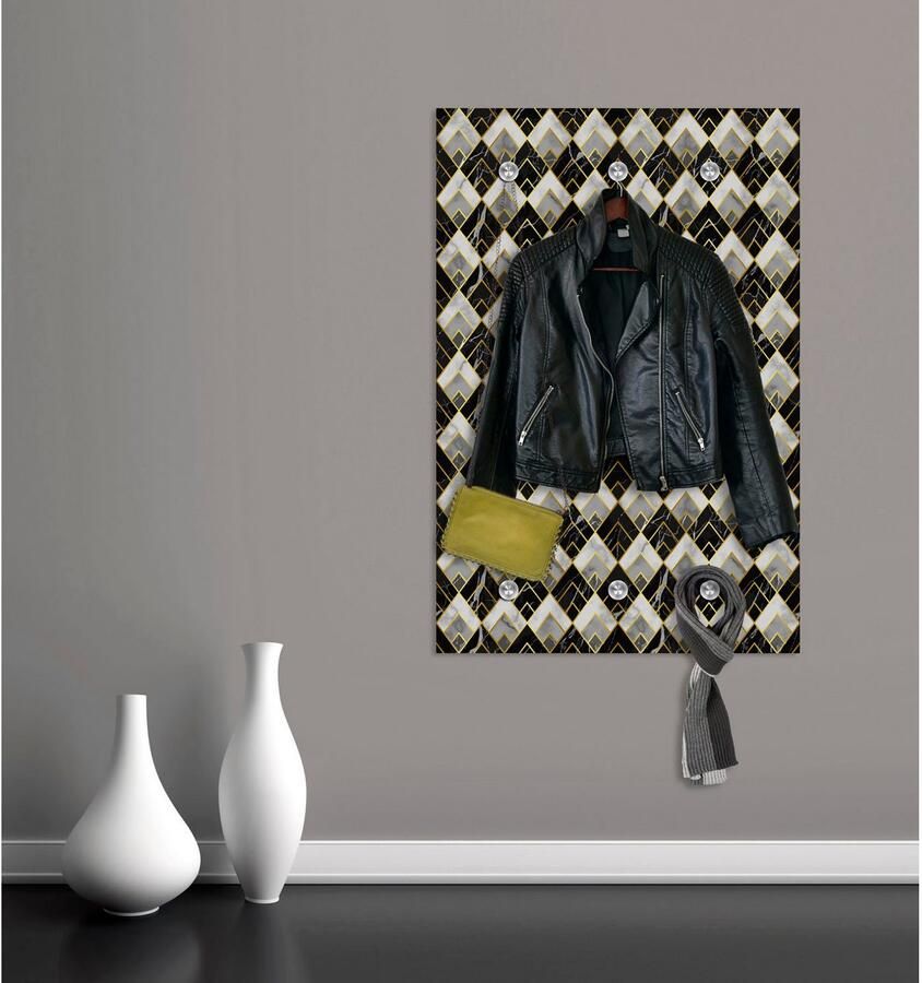 Queence Kapstok Ruiten met 6 haken 80 x 120 cm