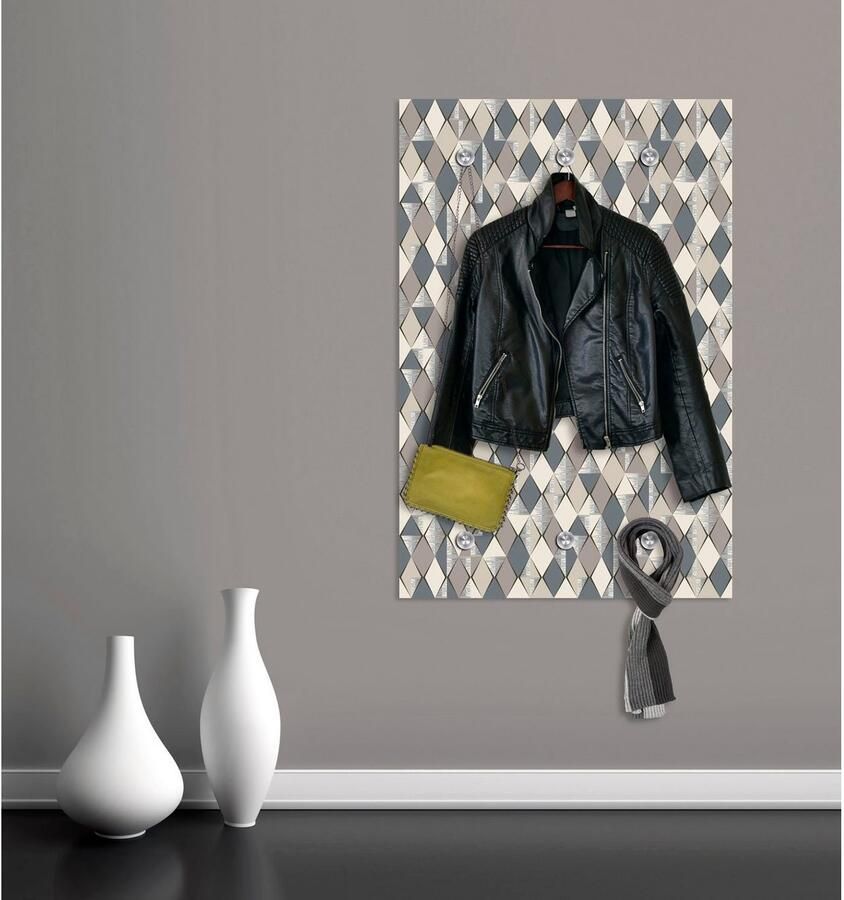 Queence Kapstok Ruiten met 6 haken 80 x 120 cm