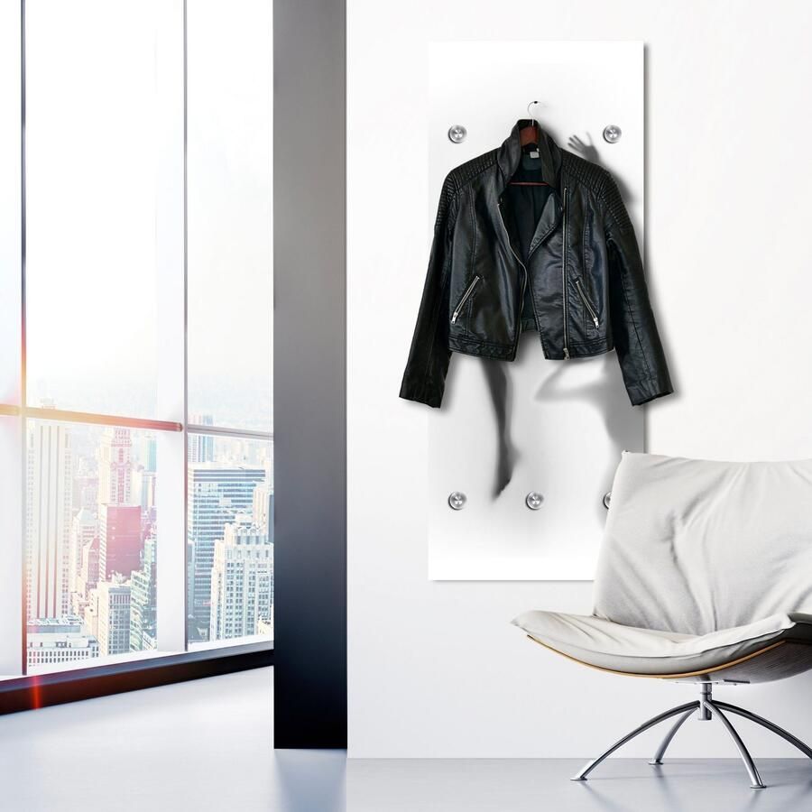 Queence Kapstok Satijn met 6 haken 50 x 120 cm