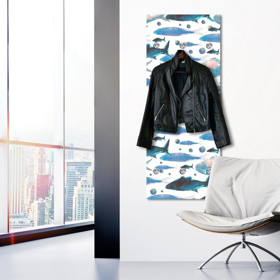 Queence Kapstok Vissen met 6 haken 50 x 120 cm