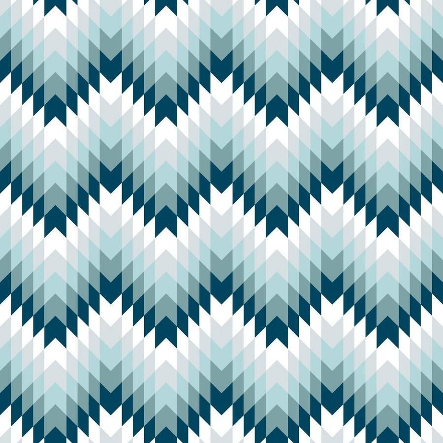 Queence Sierkussen Blauw & wit motief Kussenovertrek zonder vulling(1 stuk)