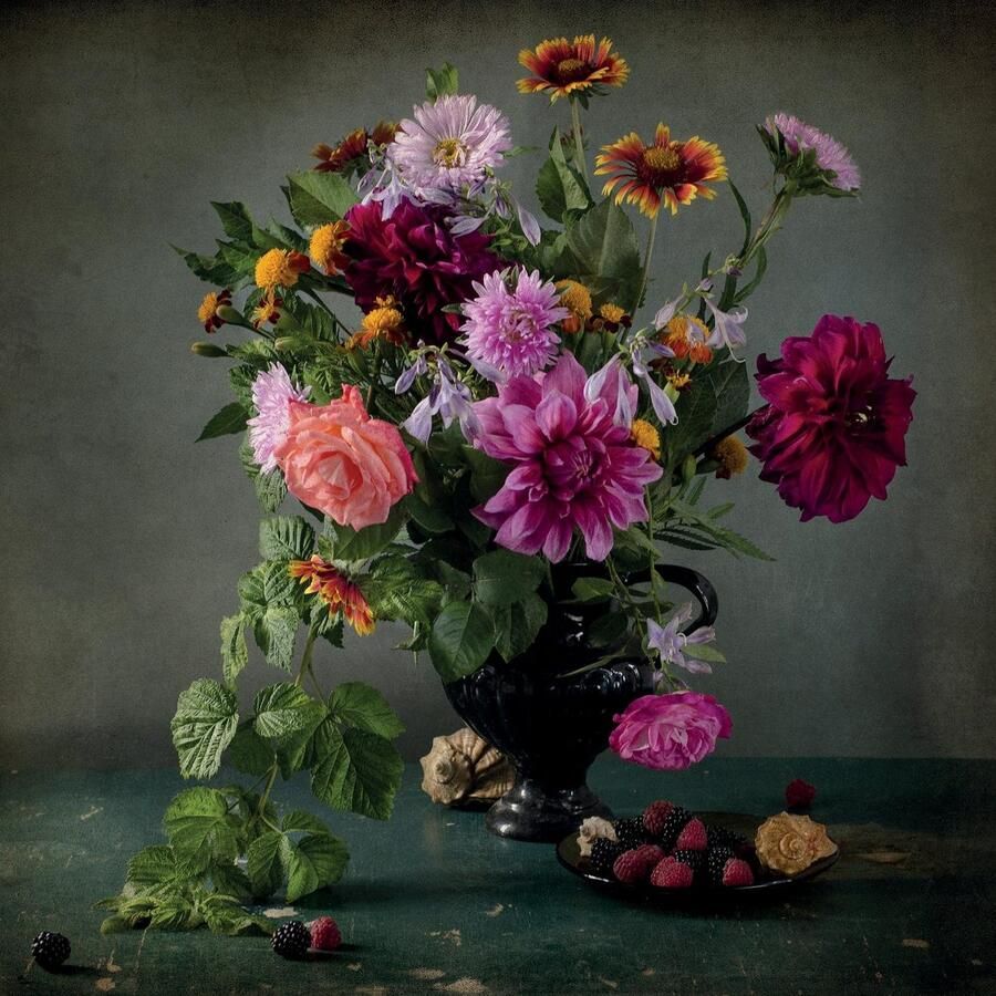 Queence Sierkussen Bos bloemen Kussenovertrek zonder vulling(1 stuk)