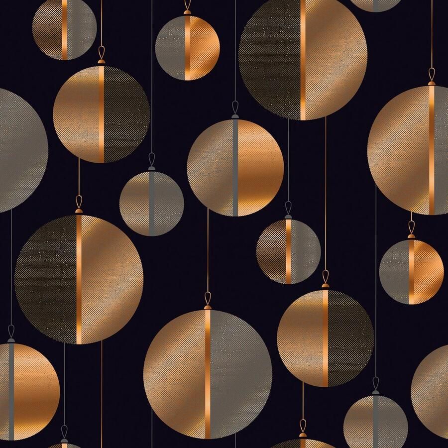 Queence Sierkussen Dani Kussenhoes kerstballen zwart kerstdecoratie feestelijk (1 stuk)