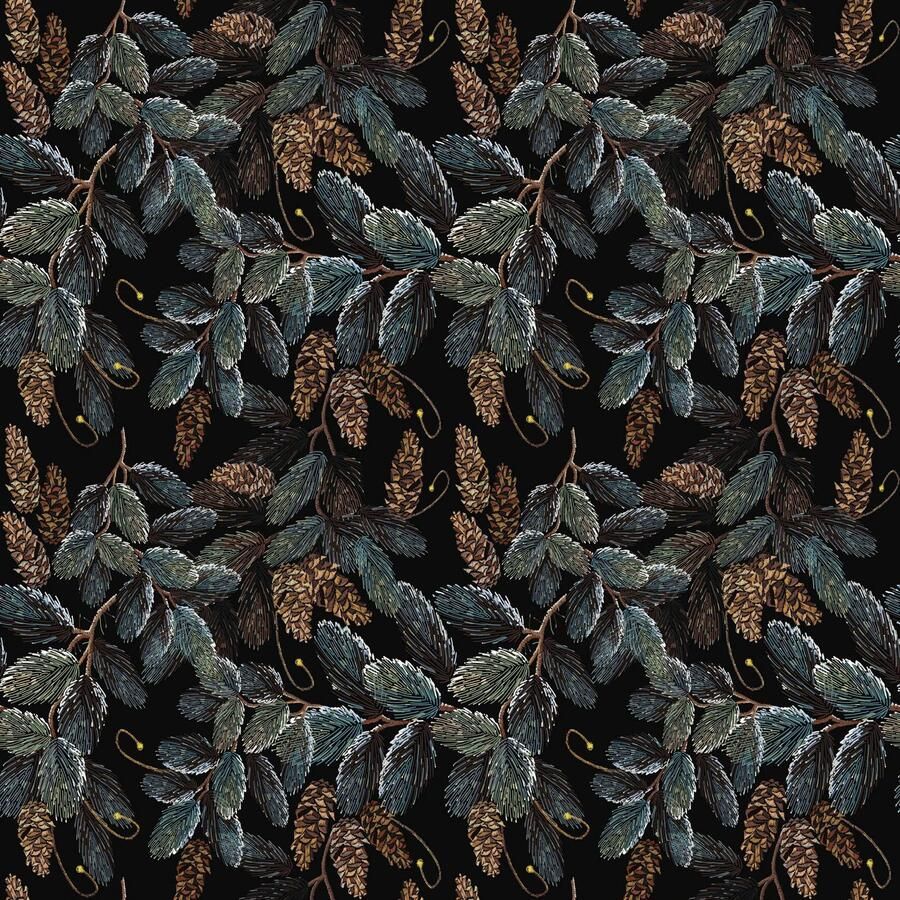 Queence Sierkussen Randi Kussenhoes dennenappels winters kerst natuurmotief feestelijk (1 stuk)