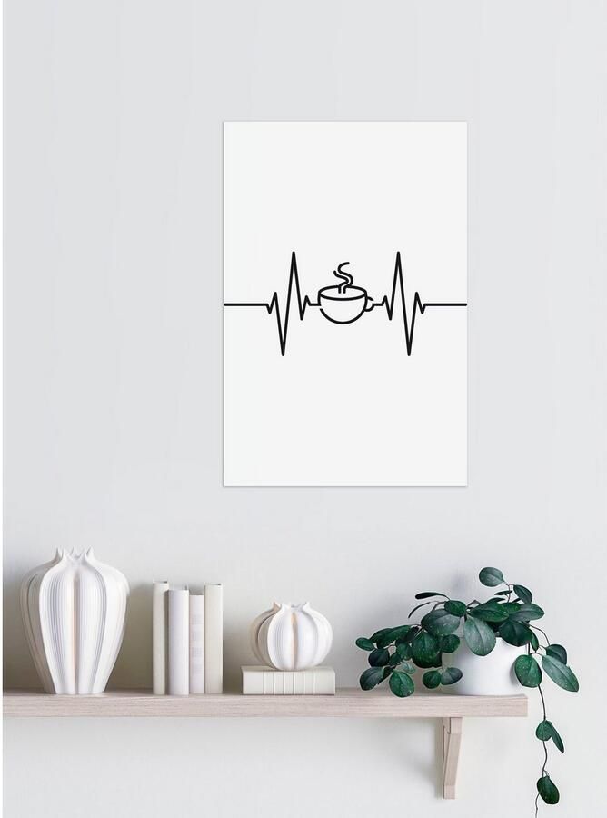 Queence Sierobject voor aan de wand Koffie Stalen bord blikken bord spreuk grappig wanddecoratie retro 20x30cm