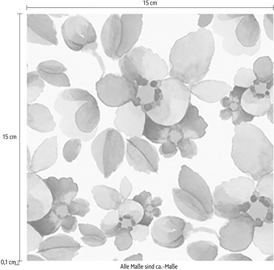 Queence Tegelsticker Bloemen Stickertegels zelfklevend stickers 12-delige set (12 stuks)