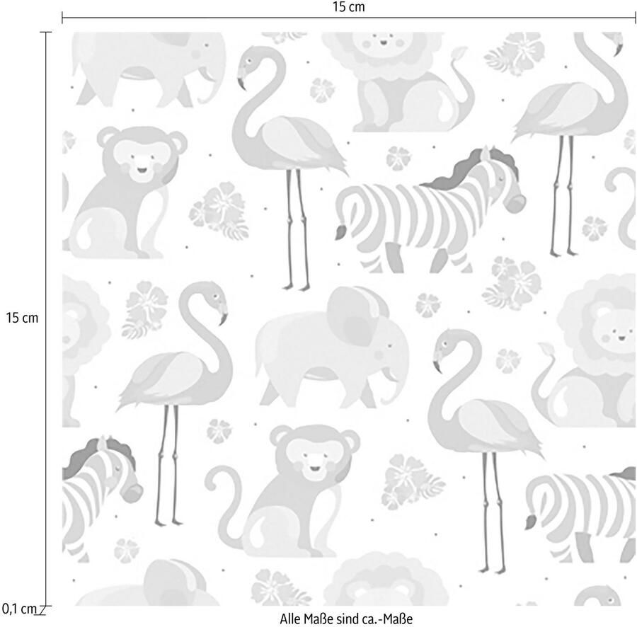 Queence Tegelsticker Dieren Stickertegels zelfklevend stickers 12-delige set